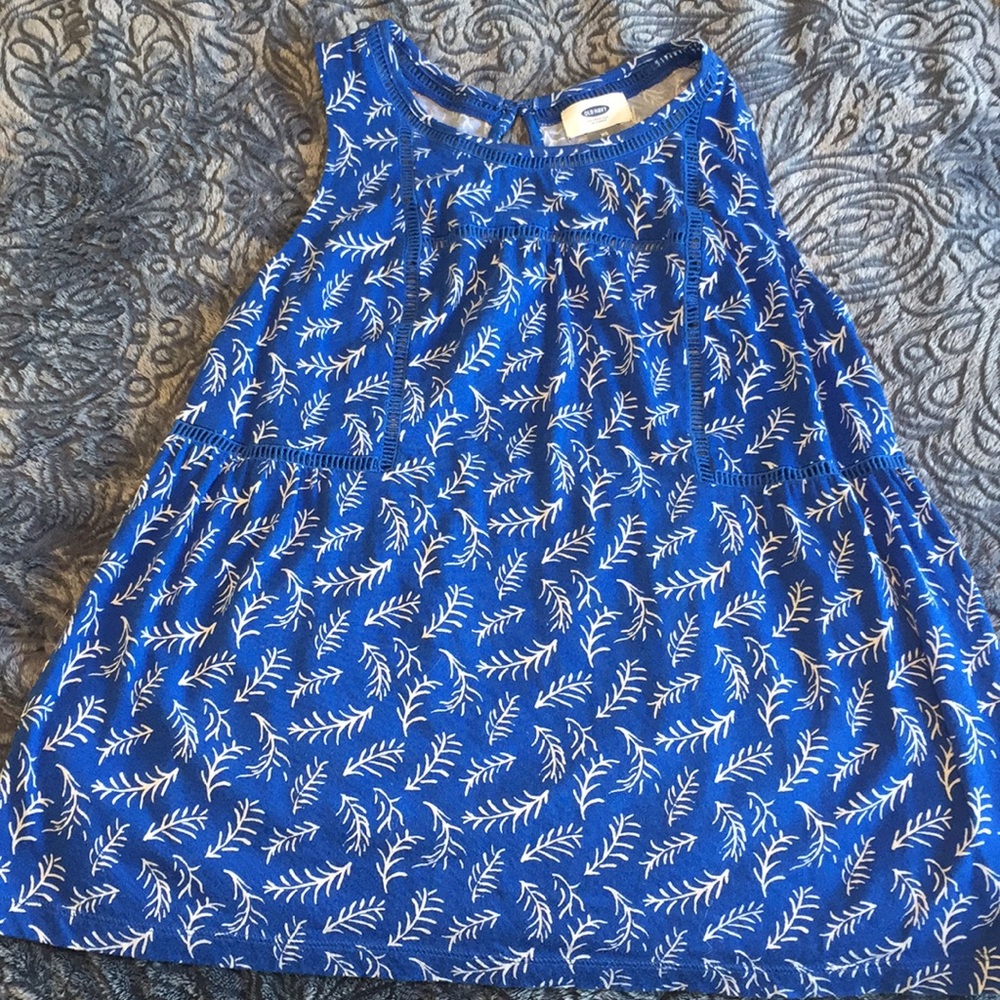 Blue and white tank top